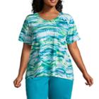 Alfred Dunner Scottsdale Abstract Leaves Tee - Plus