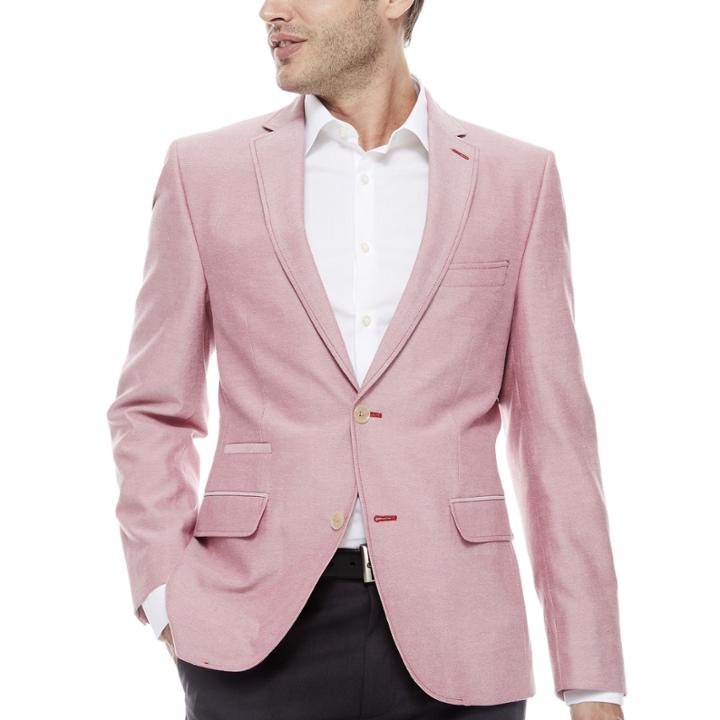 The Savile Row Co Slim Fit Chambray Sport Coat