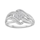 1/3 Ct. T.w. Diamond 10k White Gold Multi-top Swirl Ring