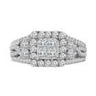 Womens 1 5/8 Ct. T.w. Princess White Diamond 14k Gold Engagement Ring