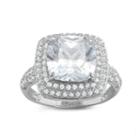 Diamonart Womens 4 1/4 Ct. T.w. White Cubic Zirconia Sterling Silver Cocktail Ring