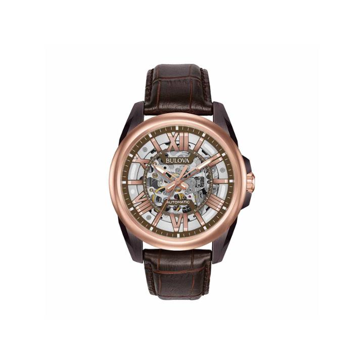 Bulova Mens Brown Strap Watch-98a165