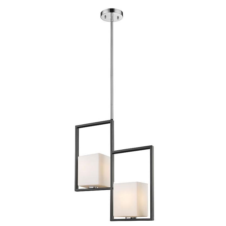 Eglo Regis Falls 2-light 1 Inch Black And Chrome Pendant Ceiling Light