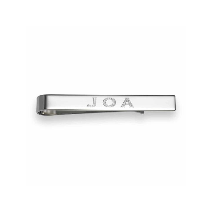 Sterling Silver Tie Slide Rhodium Plated