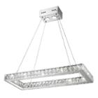 New Galaxy 14 Led Light Chrome Finish And Clear Crystal Rectangle Dimmable Chandelier