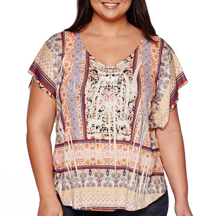 Unity One World Short-sleeve Print Top - Plus