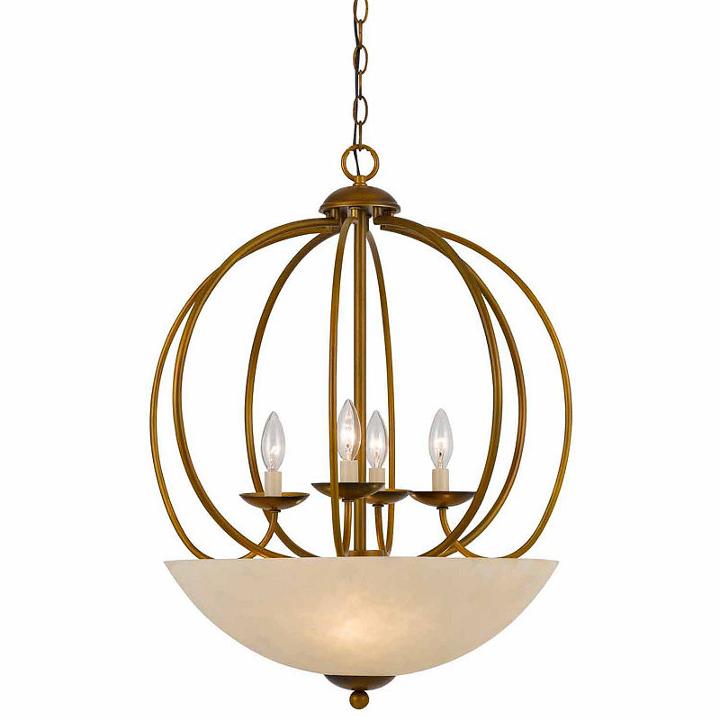 Wooten Heights 27.5 Inch Tall Metal Pendant In Antique Gold Finish