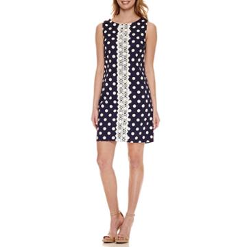 R & K Originals Sleeveless Dots Sheath Dress