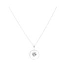 A.n.a Cubic Zirconia Silver-tone Circle Ring Pendant Necklace
