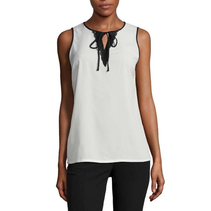 Worthingtonlace Sleeveless Tie Necktopwomens Talls