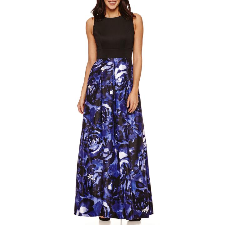 Ombre Sleeveless Shantung Skirt Evening Gowns-petites