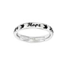 Personally Stackable Sterling Silver Black Enamel Hope Ring