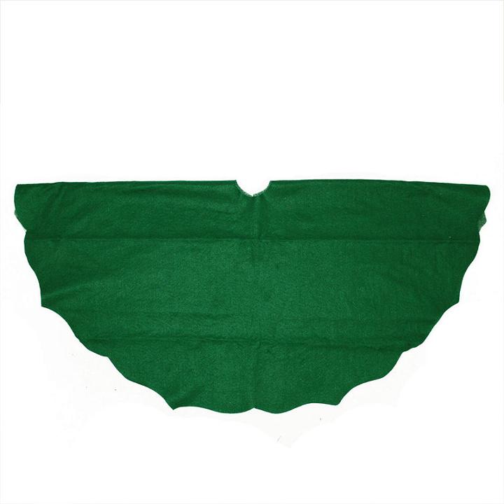 48 Christmas Traditions Cardinal Green Scalloped Edge Christmas Tree Skirt