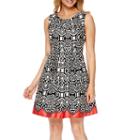 Robbie Bee Sleeveless Abstract Print Fit-and-flare Dress