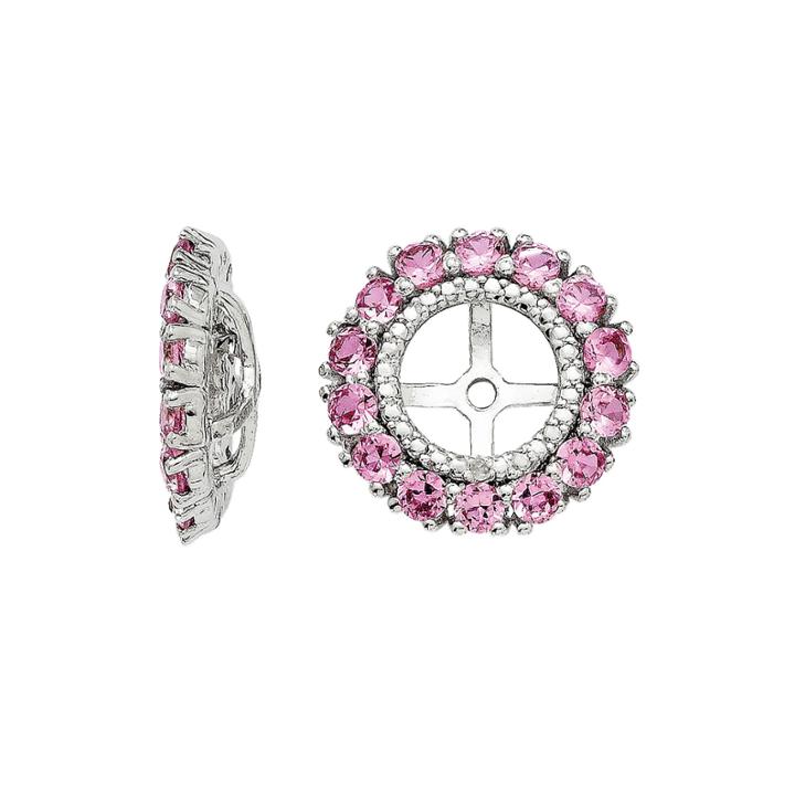 Lab-created Pink Sapphire And Diamond Accent Sterling Silver Earring Jackets