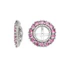 Lab-created Pink Sapphire And Diamond Accent Sterling Silver Earring Jackets