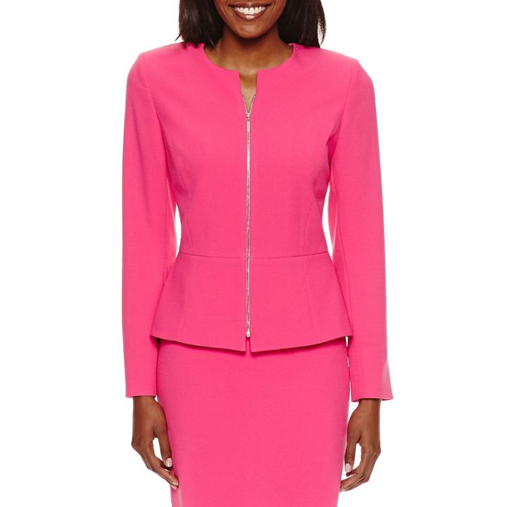 Chelsea Rose Long Sleeve Zip Front Suit Jacket