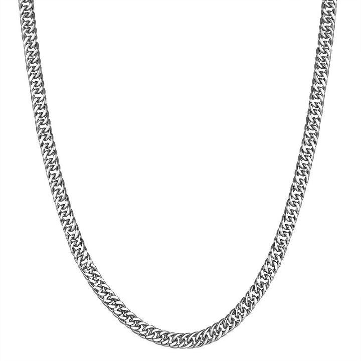 Sterling Silver Solid Curb 20 Inch Chain Necklace