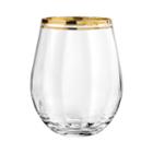 Tableart Tivoli Gold-rim Set Of 4 Stemless Wine Glasses