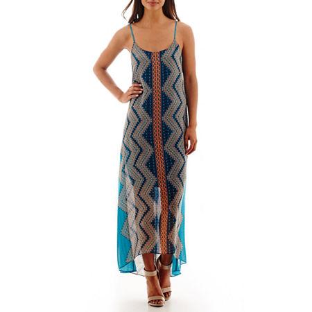Bisou Bisou Sleeveless Print Trapeze Maxi Dress