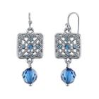 1928 Jewelry Blue Stone Filigree Drop Earrings