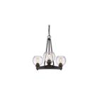 Galveston 3-light Chandelier In Rubbed Bronze Withseeded Glass