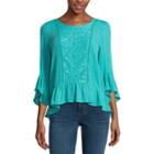 One World Apparel 3/4 Sleeve Scoop Neck T-shirt-womens