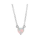 Lab-created Opal Sterling Silver Heart Pendant Necklace