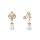 Monet Jewelry White Simulated Pearls Clip On Earrings