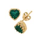 Lab-created Emerald 14k Gold Over Silver Earrings
