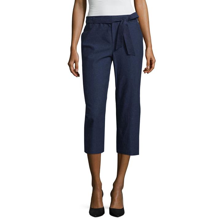 Liz Claiborne Linen Cropped Pants