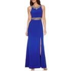 Jackie Jon Sleeveless Embroidered Evening Gown