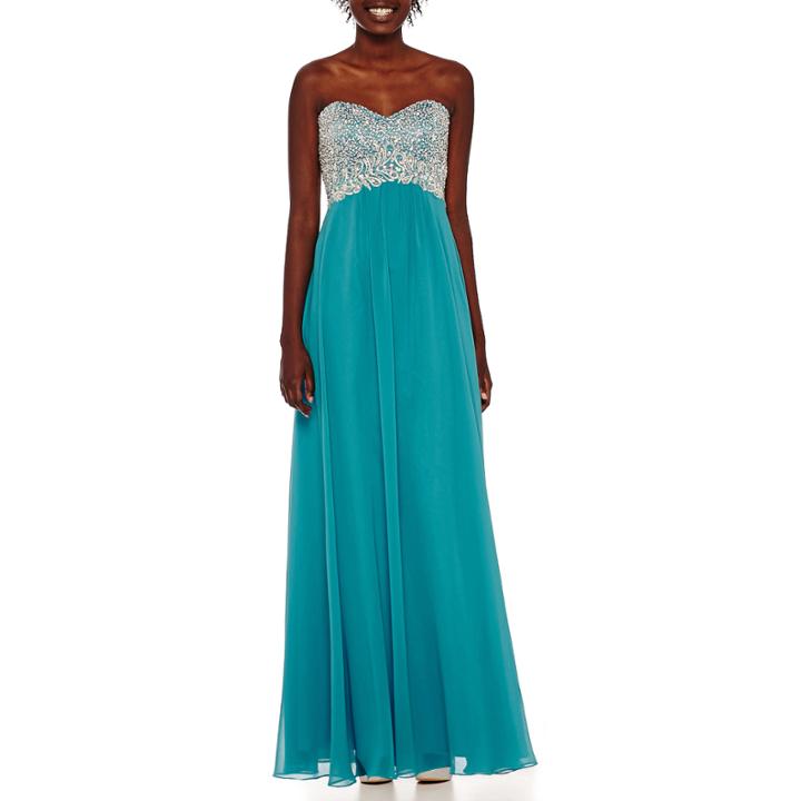 Decode Strapless Beaded-bust Gown