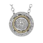 1/7 Ct. T.w. Diamond 14k Yellow Gold And Sterling Silver Pendant Necklace