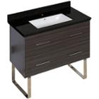 36-in. W Floor Mount Dawn Grey Vanity Set For 1 Hole Drilling Black Galaxy Top White Um Sink