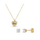 Womens 2-pc. 2 Ct. T.w. White Cubic Zirconia 18k Gold Over Silver Jewelry Set