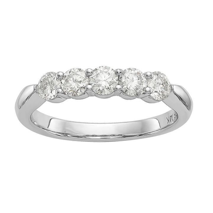 Womens 3/4 Ct. T.w. White Moissanite 14k Gold Wedding Band