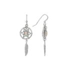 Lab-created Opal Sterling Silver Dream Catcher Dangle Earrings