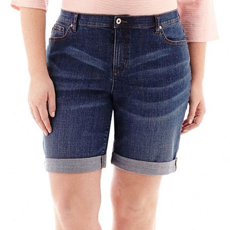 Liz Claiborne Denim Bermuda Shorts - Plus