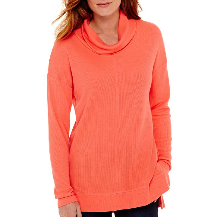 Liz Claiborne Long-sleeve Cowlneck Waffle Tunic