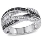 Womens 1/2 Ct. T.w. Color Enhanced Black Diamond Sterling Silver Cocktail Ring