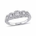 Laura Ashley Womens 3/4 Ct. T.w. Round White Diamond 10k Gold Engagement Ring