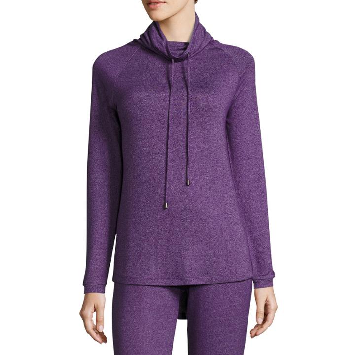 Long Sleeve Sweaterknit Sleep Top W/ Hood