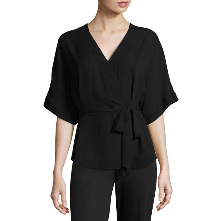 Worthington Short Sleeve Wrap Shirt