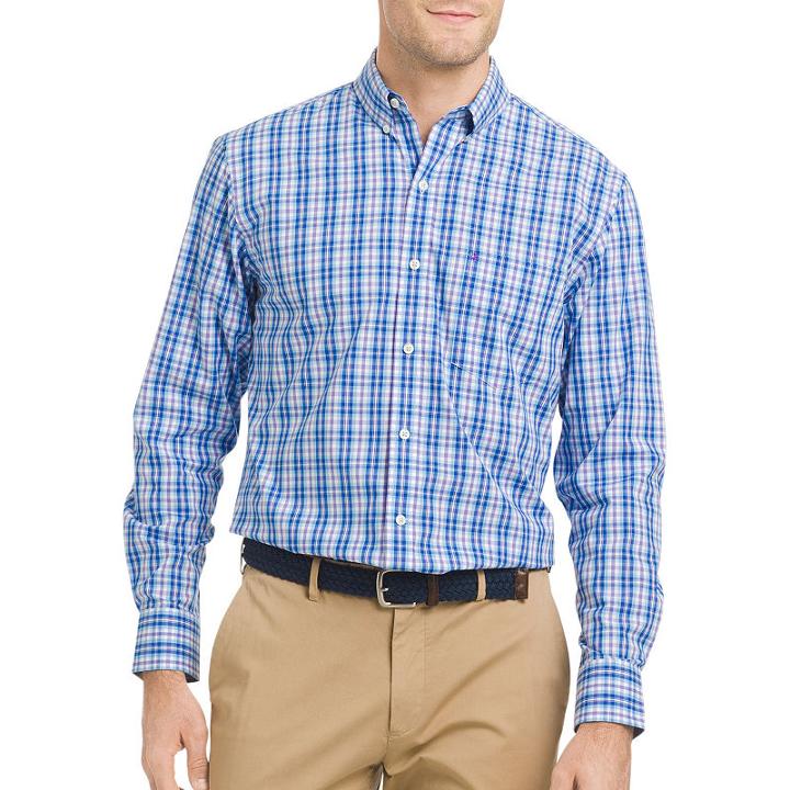 Izod Long Sleeve Essential Plaid Button-front Shirt