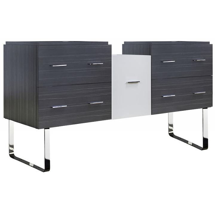 60.5-in. W 18-in. D Modern Plywood-melamine Vanitybase Set Only In White-dawn Grey