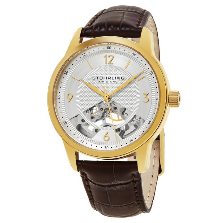Stuhrling Mens Brown Strap Watch-sp15509