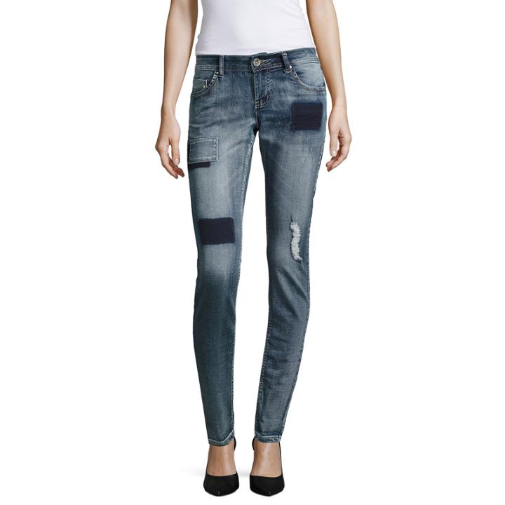 Almost Famous Patched Boyfriend Skinny Jeans-juniors
