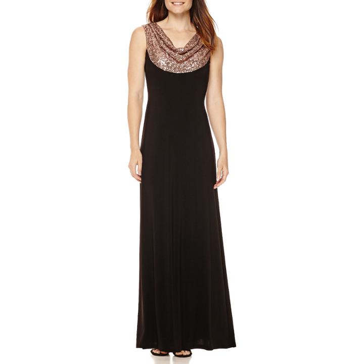 Jackie Jon Formal Gown W/sequin Cowl