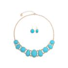 Monet Jewelry Womens 2-pc. Blue Goldtone Casual Collar Necklace Set